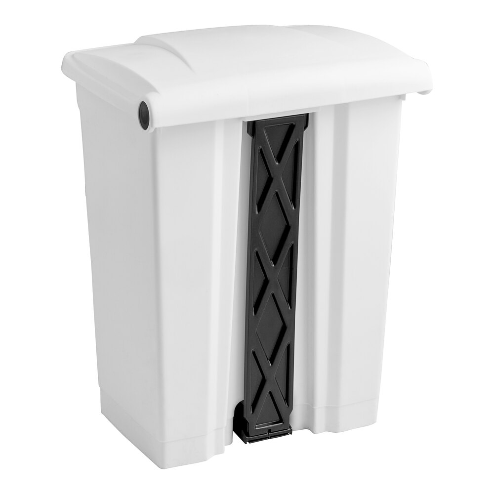 72 Qt. / 18 Gallon White Rectangular Step-On Trash Can
