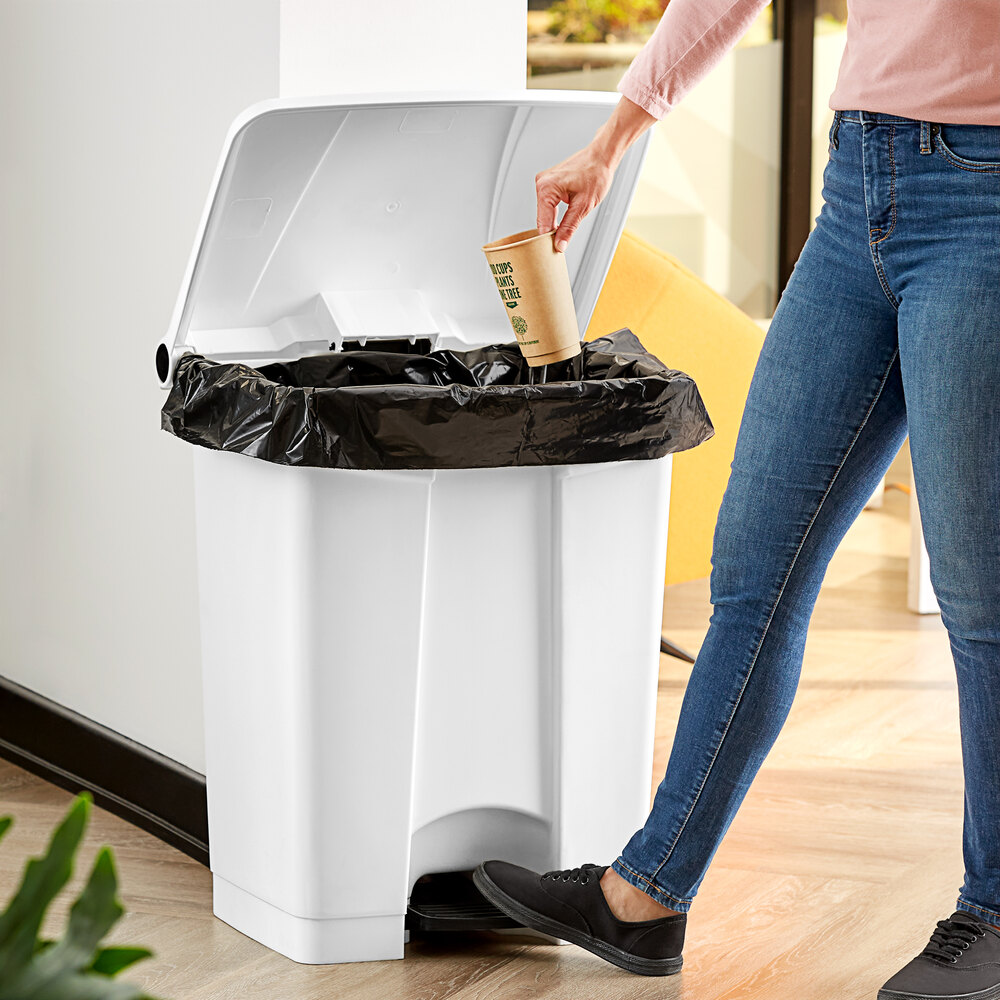 ガベージタイムGARBAGE TIME 1.2.3.4QUARTER　各１BOX 72 Qt. / 18 Gallon White Rectangular Step-On Trash Can