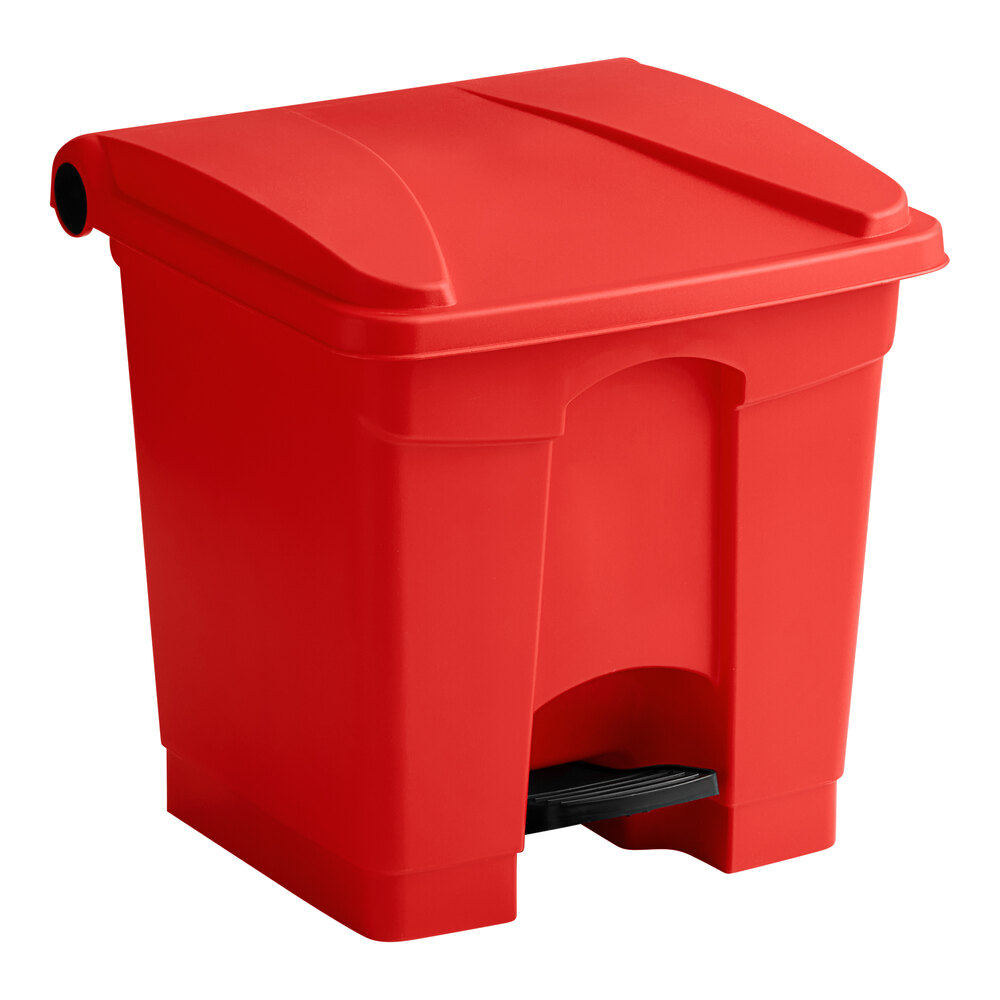 32 Qt. / 8 Gallon Red Rectangular Step-On Trash Can