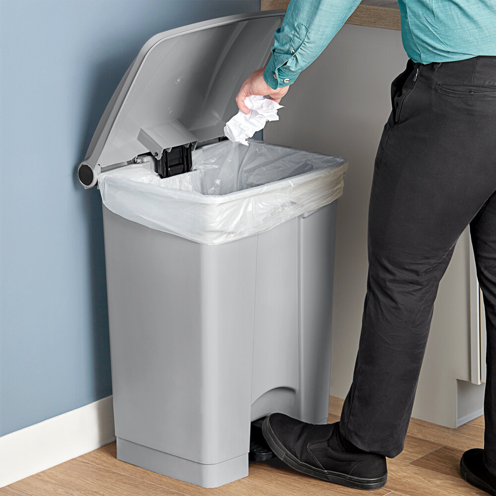 72 Qt. / 18 Gallon Gray Rectangular Step-On Trash Can
