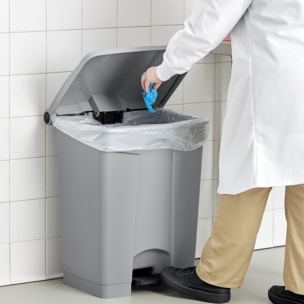 72 Qt. / 18 Gallon Gray Rectangular Step-On Trash Can