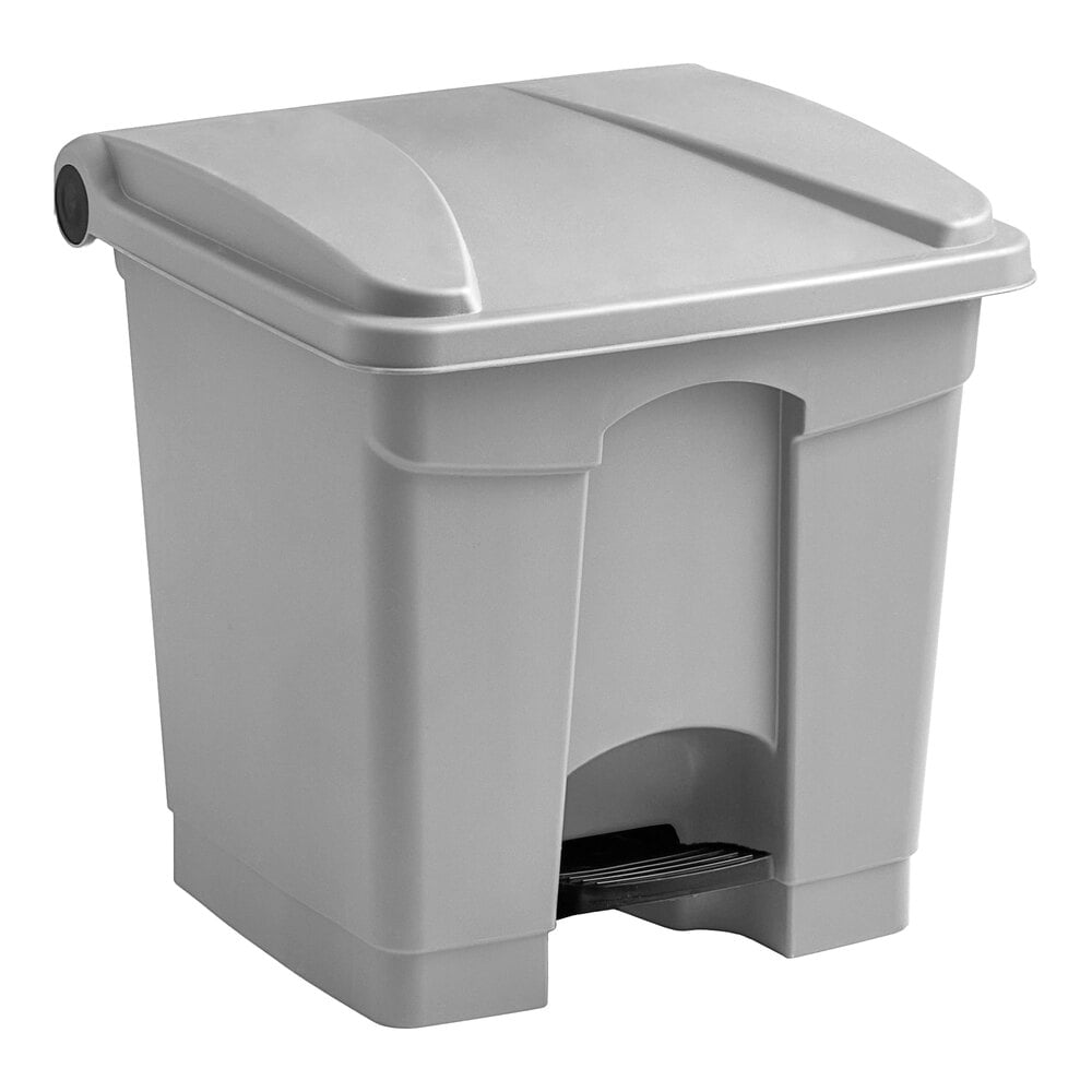 32 Qt. / 8 Gallon Gray Rectangular Step-On Trash Can