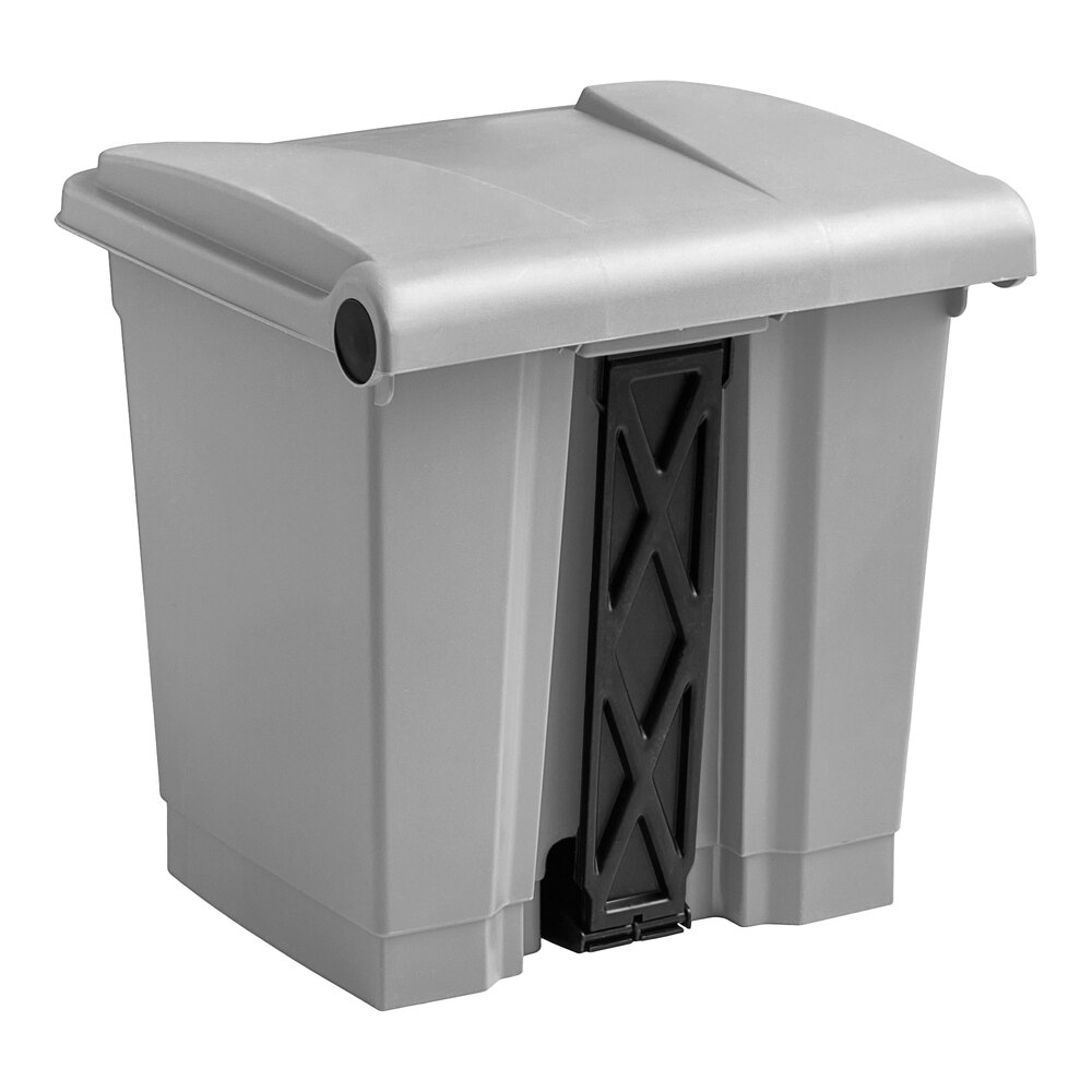 32 Qt. / 8 Gallon Gray Rectangular Step-On Trash Can