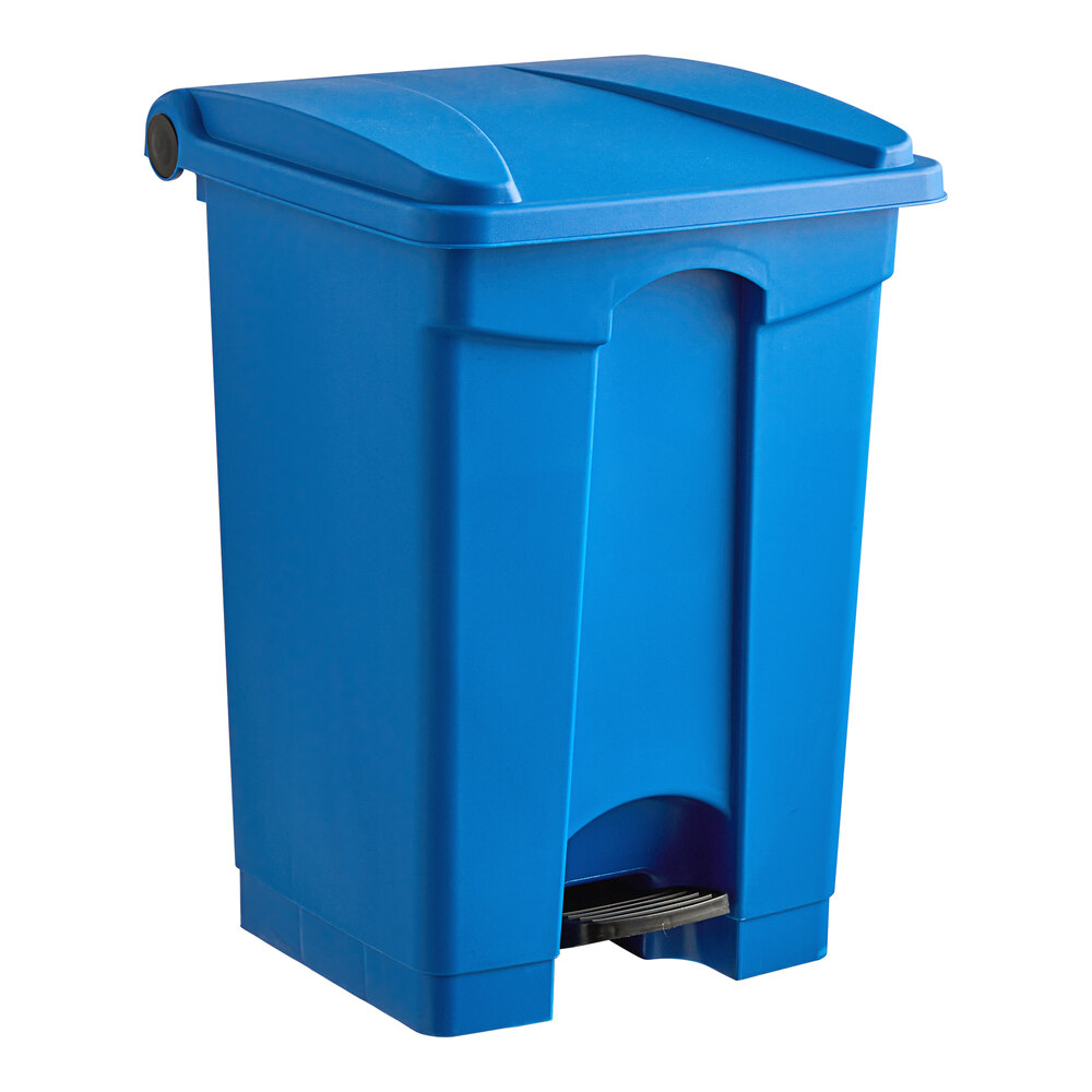 48 Qt. / 12 Gallon Blue Rectangular Step-On Trash Can
