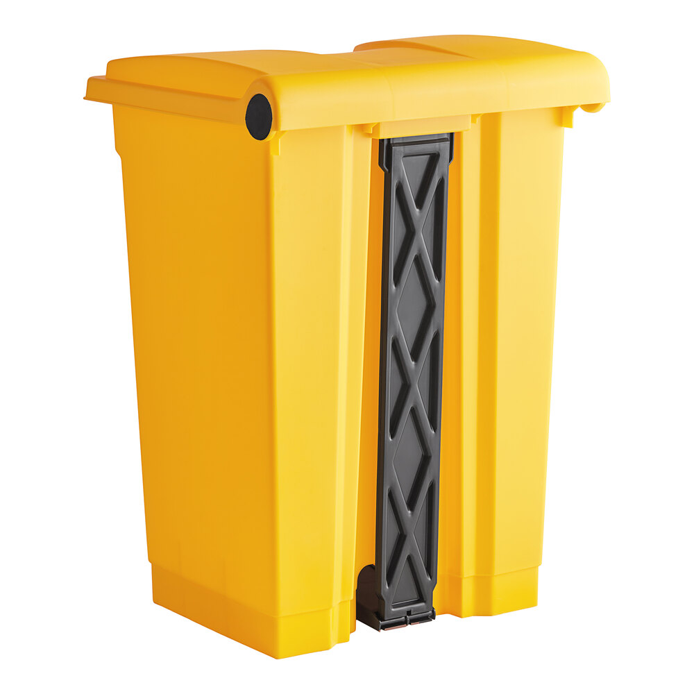 48 Qt. / 12 Gallon Yellow Rectangular Step-On Trash Can