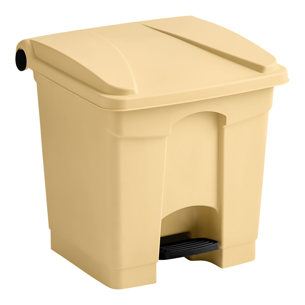32 Qt. / 8 Gallon Beige Rectangular Step-On Trash Can
