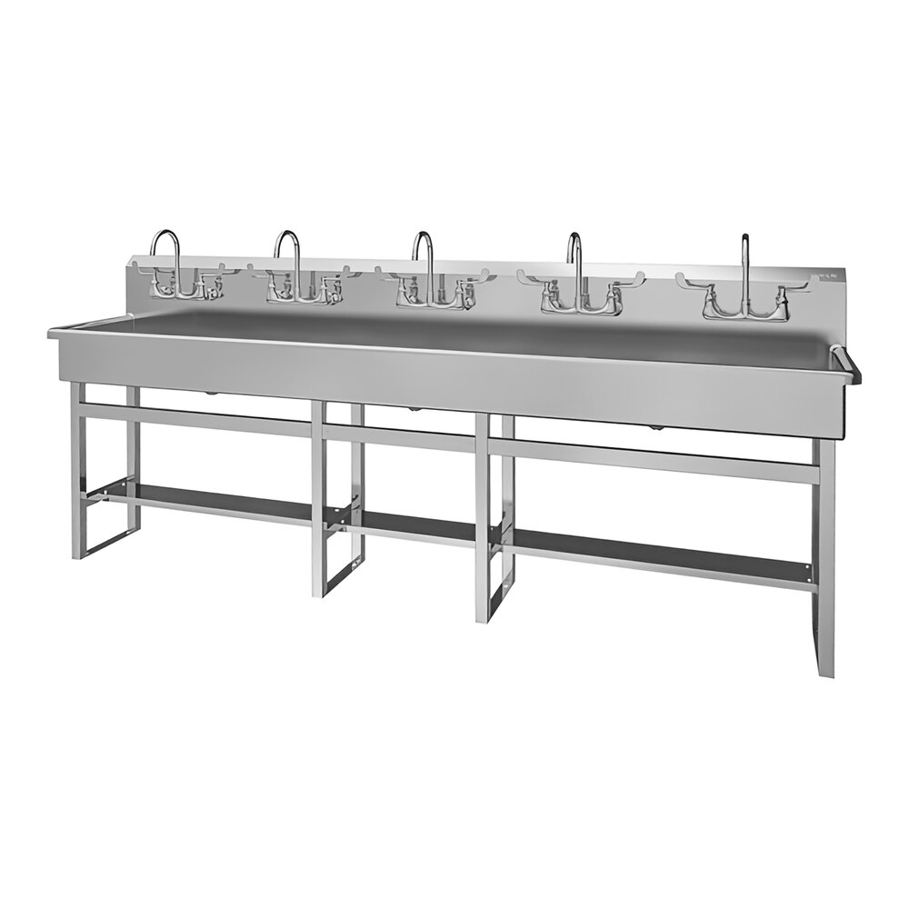 SaniLav 510FF 100" x 20" FloorMounted MultiStation Hand Sinks with
