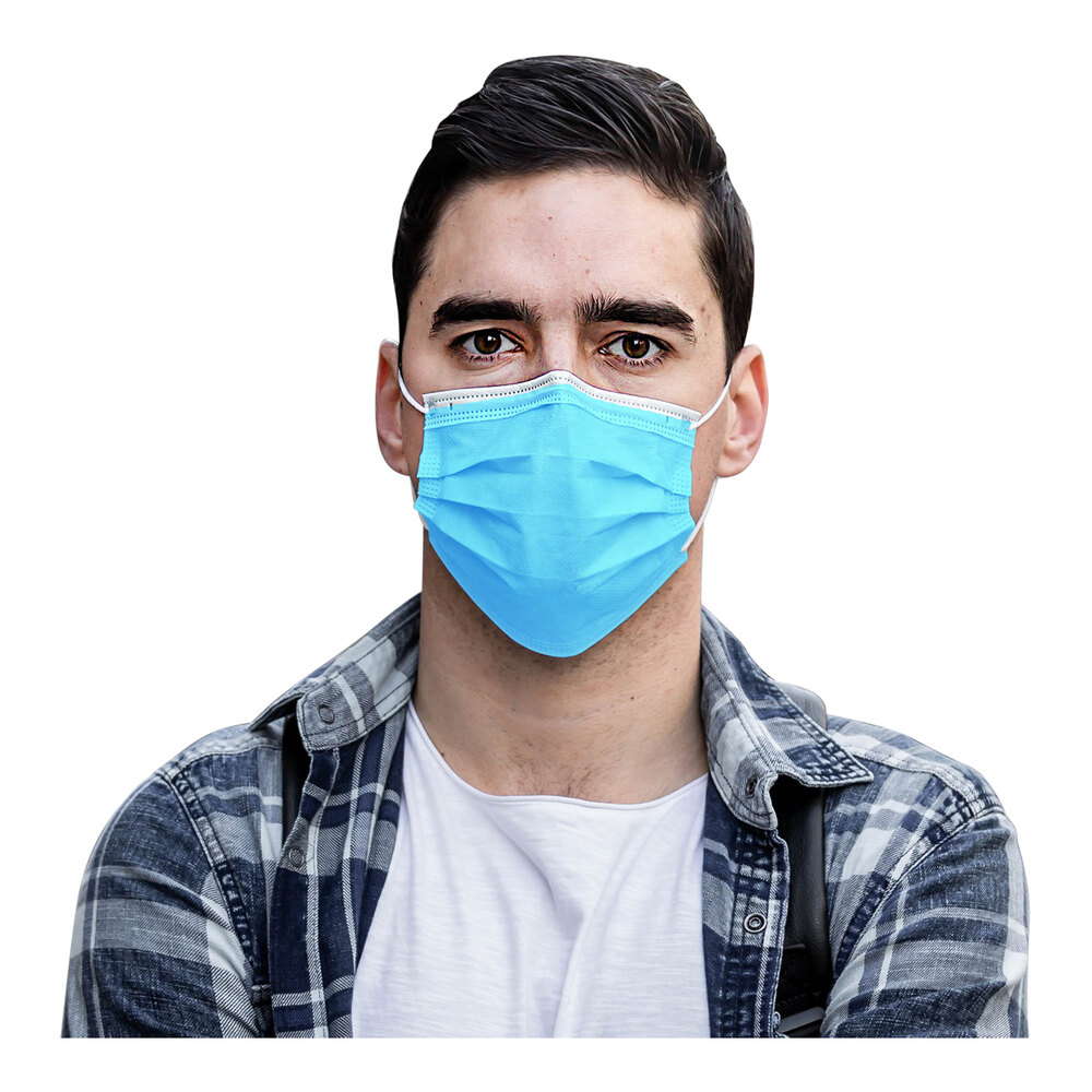 Cordova Light Blue Adult General Purpose Polypropylene Face Mask 50/Box