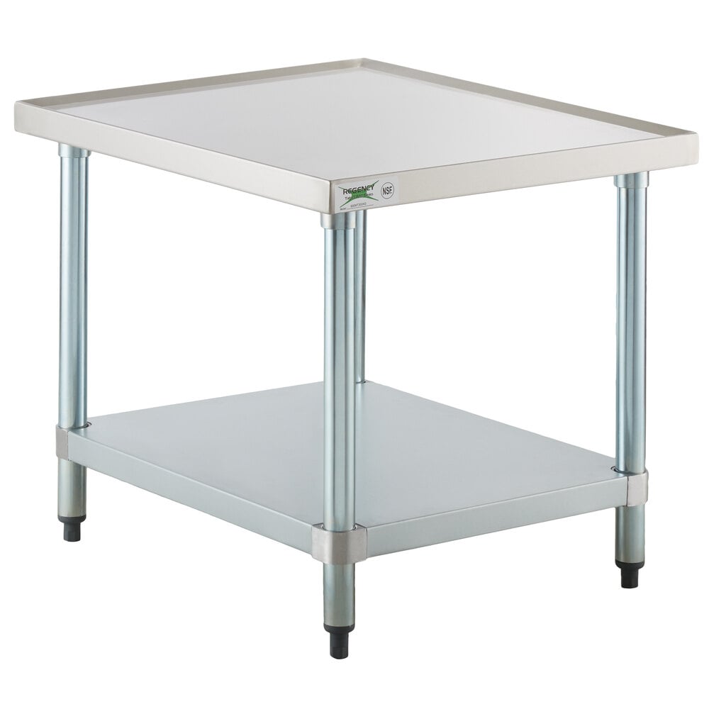 Regency 30 inch x 24 inch 18-Gauge Stainless Steel Mixer Table with Galvanized Legs and Undershelf