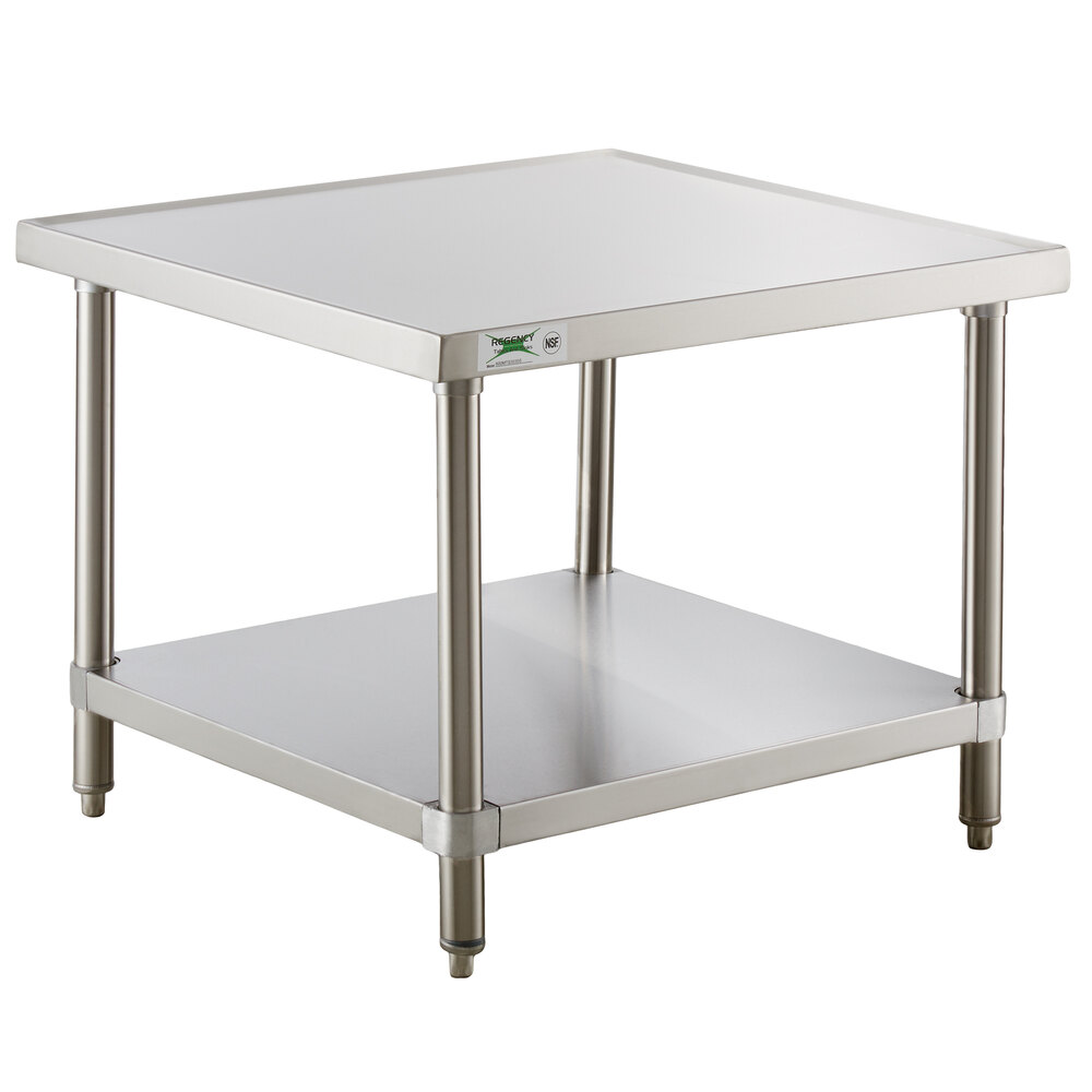 Regency 30 inch x 30 inch 16-Gauge Stainless Steel Mixer Table with Undershelf