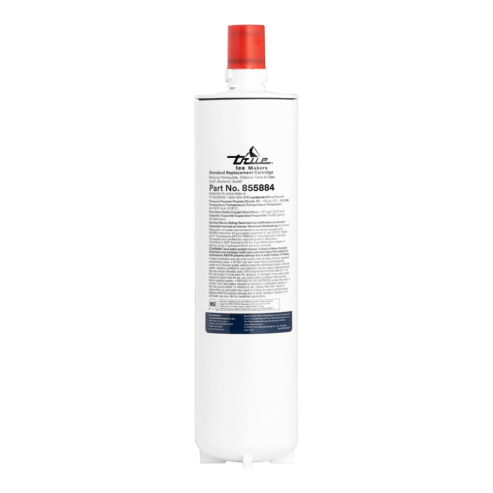 True Ice 855884 Standard Filter Cartridge - .2 Micron Rating and 1.67 GPM