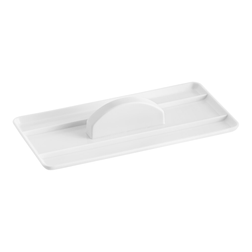 Ateco White Plastic Rectangular Fondant Smoother with Handle 1302
