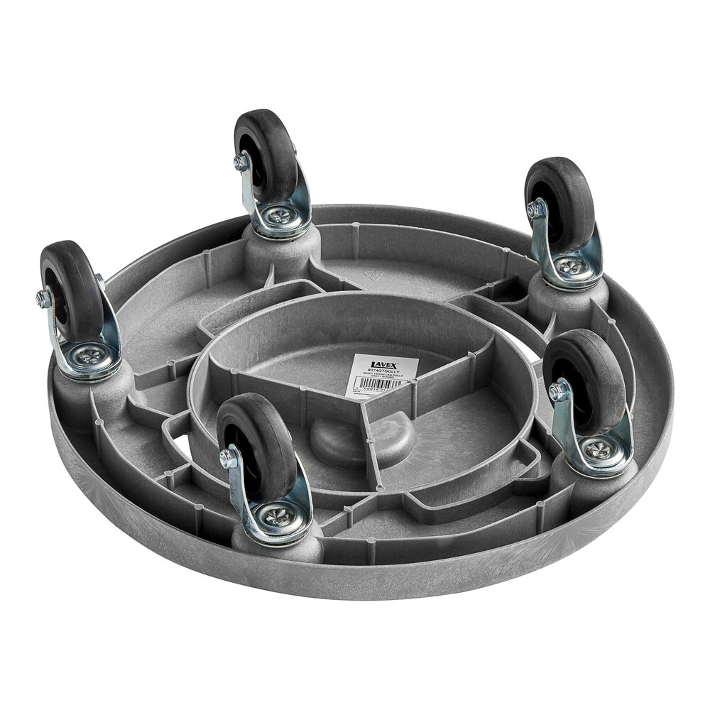 Round 250 lb. Quiet Dolly for 20, 32, 44, and 55 Gallon Trash Cans