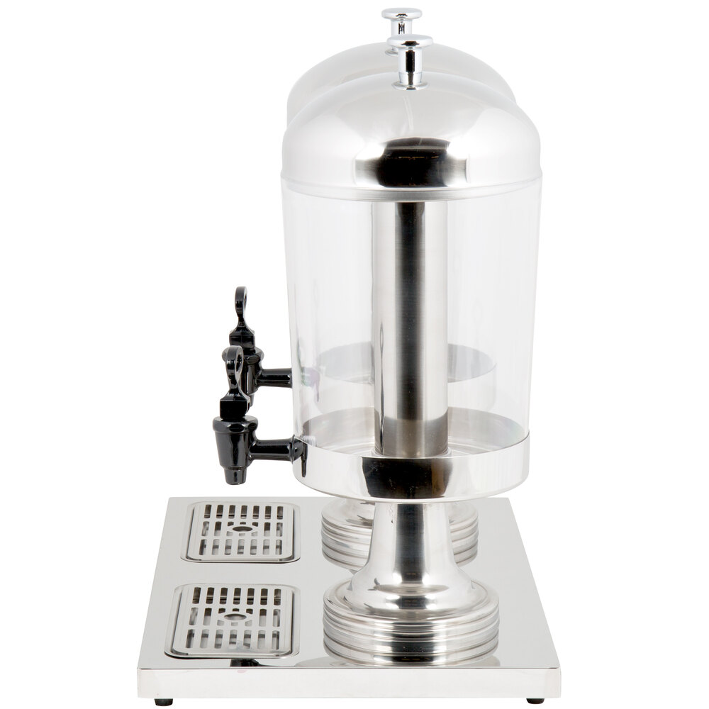 Choice 4.2 Gallon Stainless Steel Double Beverage Dispenser