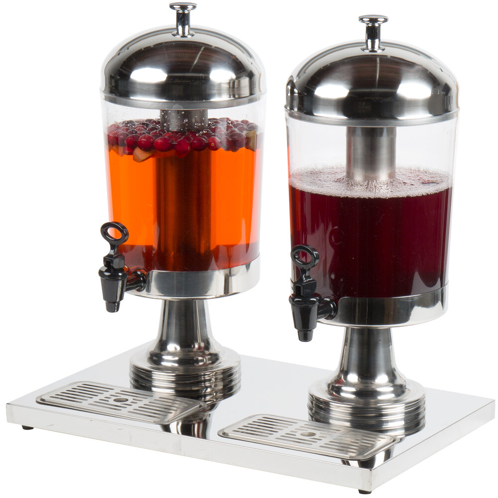 Choice 4.2 Gallon Stainless Steel Double Beverage Dispenser