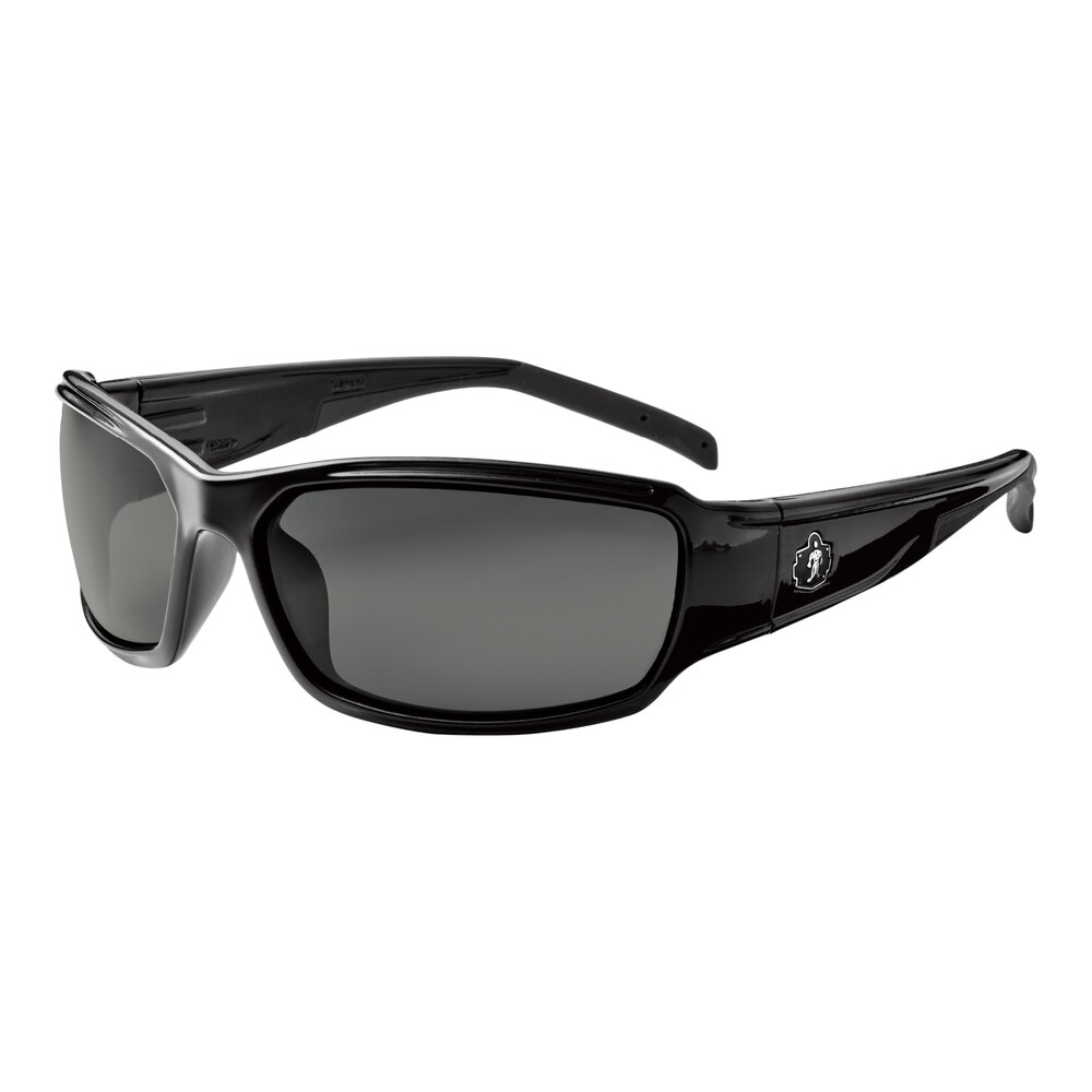 SAFETY GLASSES FRONTSIDE POLARISED SMOKE LENS WITH BLACK FRAME