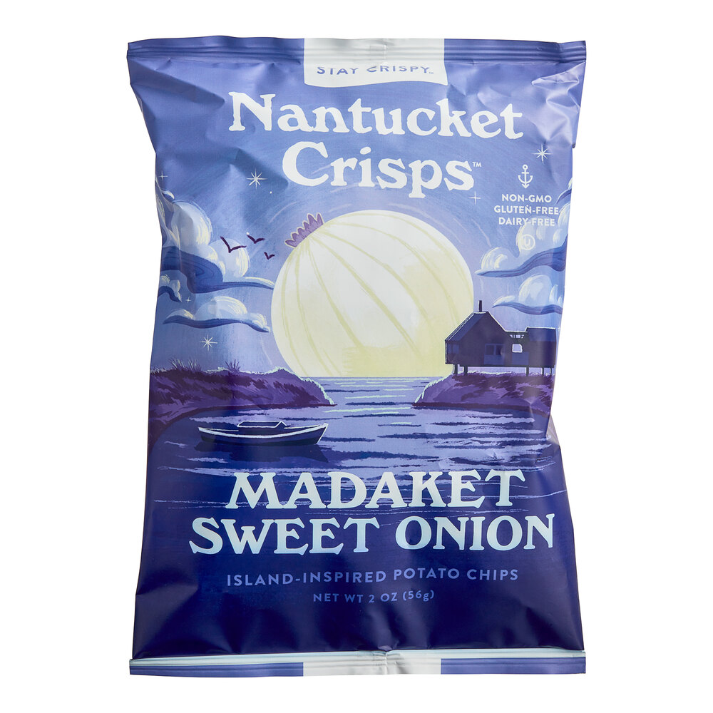 Nantucket Crisps Madaket Sweet Onion Potato Chips 2 oz. 15/Case