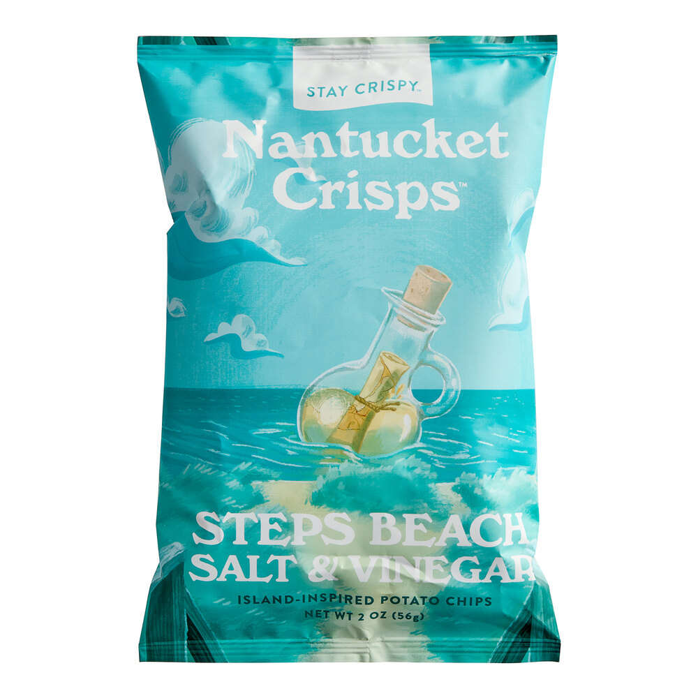 Nantucket Crisps Steps Beach Salt and Vinegar Potato Chips 2 oz. 15/Case