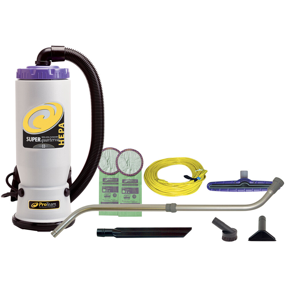 ProTeam 107118 6 Qt. Super QuarterVac HEPA Backpack Vacuum Cleaner with