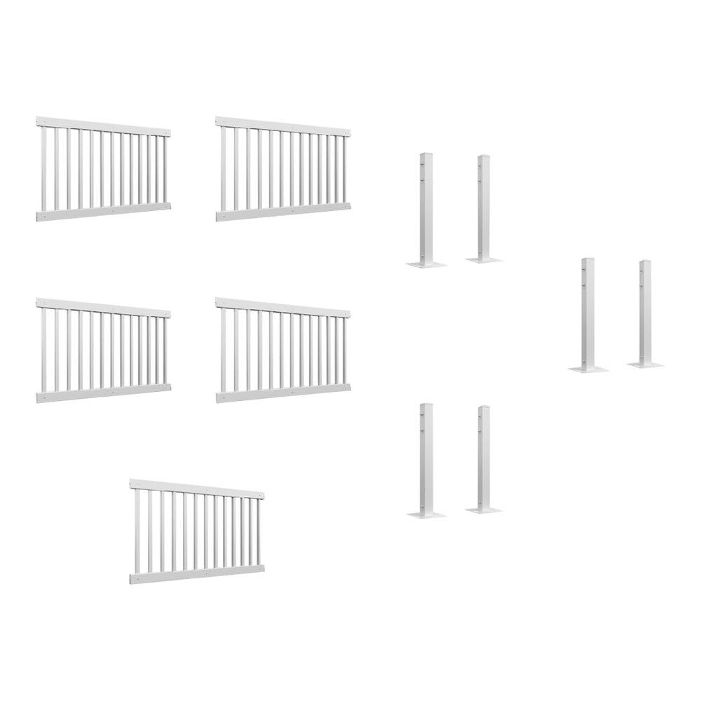 Mod-Fence Mod-Traditional 30' White Traditional Fence Starter Kit with ...