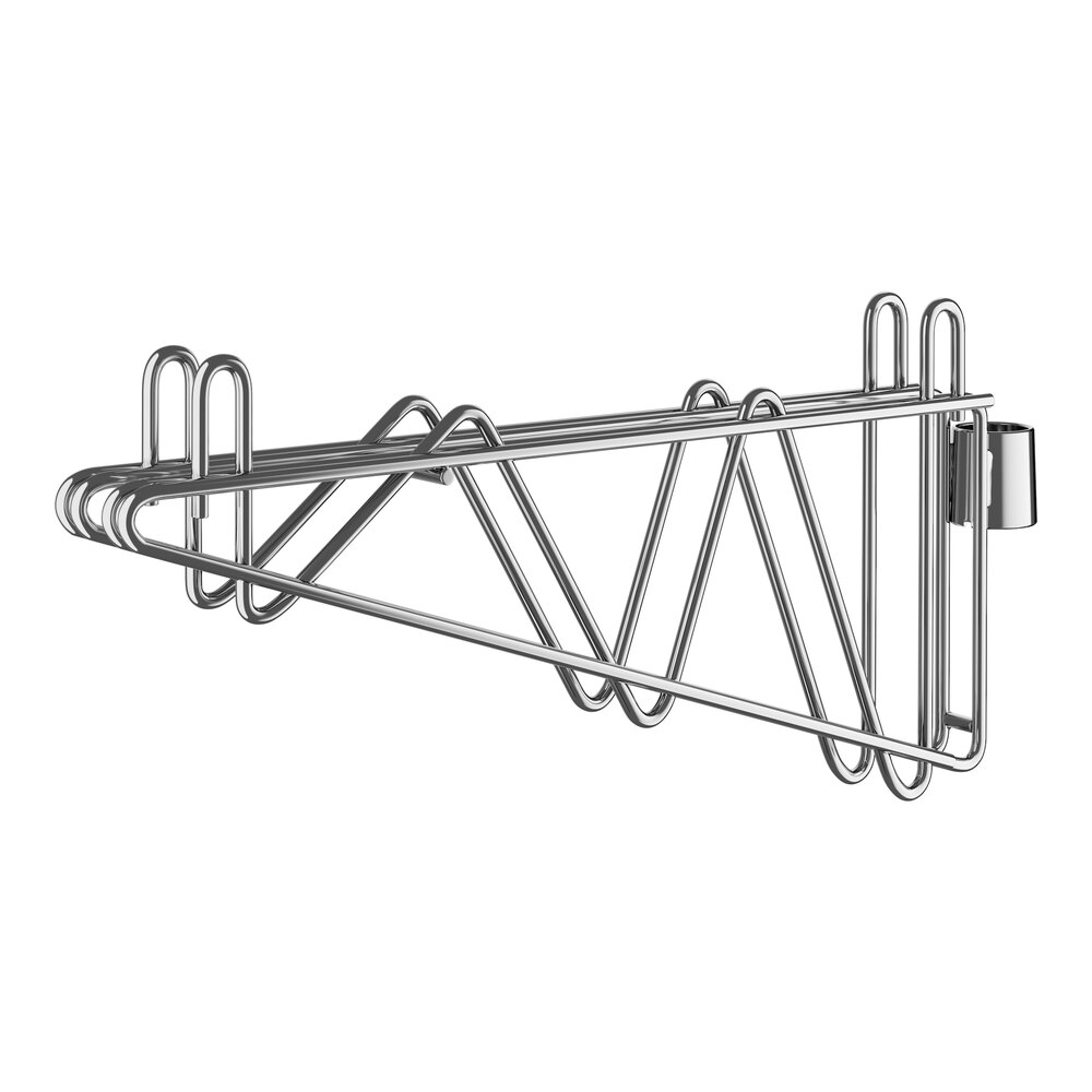 A chrome Regency double bracket for a wire shelf with two hooks.