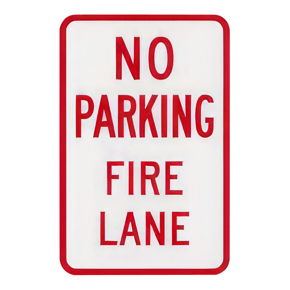 Enseigne Stationnement interdit «Fire Lane», 18