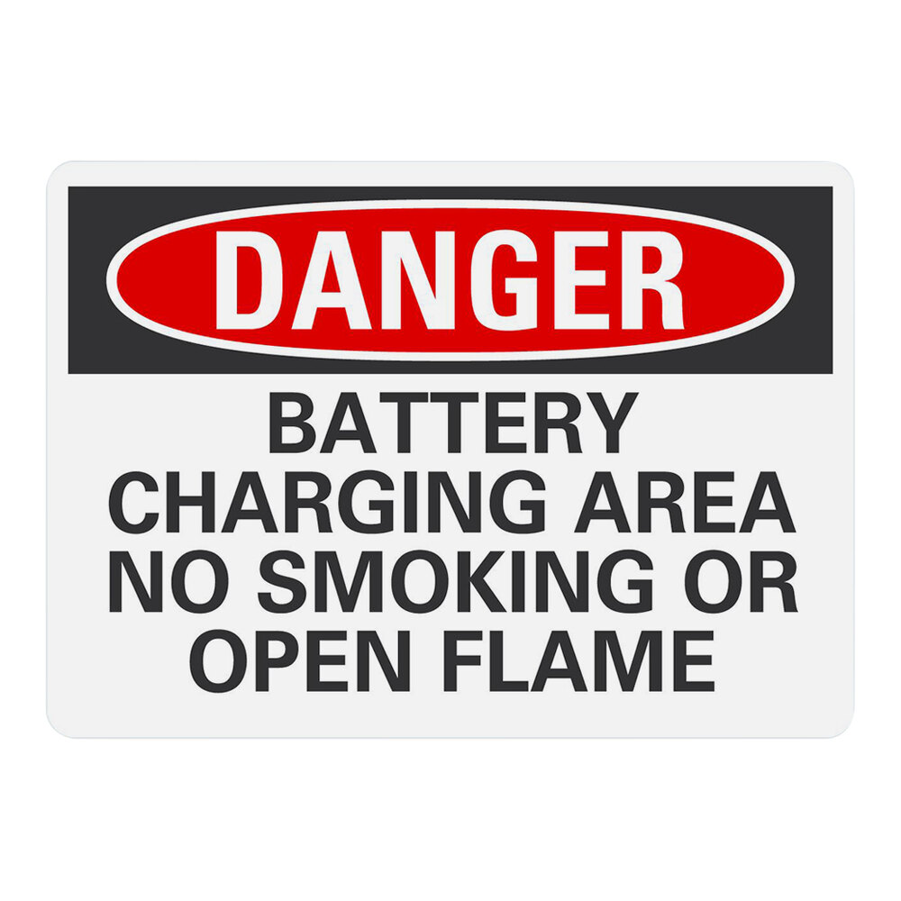 Lavex 14" x 10" Engineer-Grade Reflective Aluminum "Danger / Battery ...