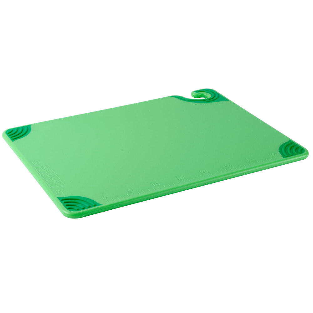 San Jamar CBG121812GN Saf-T-Grip 12 x 18 Green Cutting Board