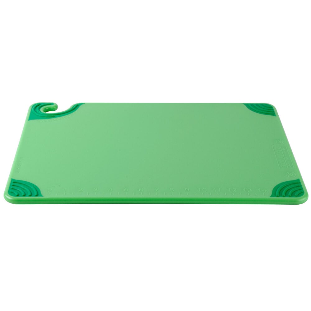 San Jamar CBG121812GN Saf-T-Grip® 18 x 12 x 1/2 Green Cutting Board with  Hook