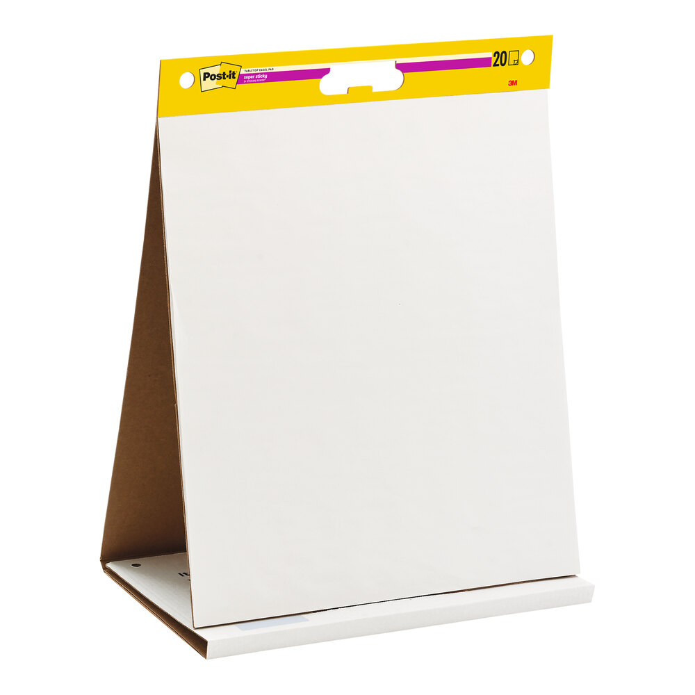 3M PostIt® 20" x 23" 20 Sheet White Tabletop Sticky Easel Pad with Dry