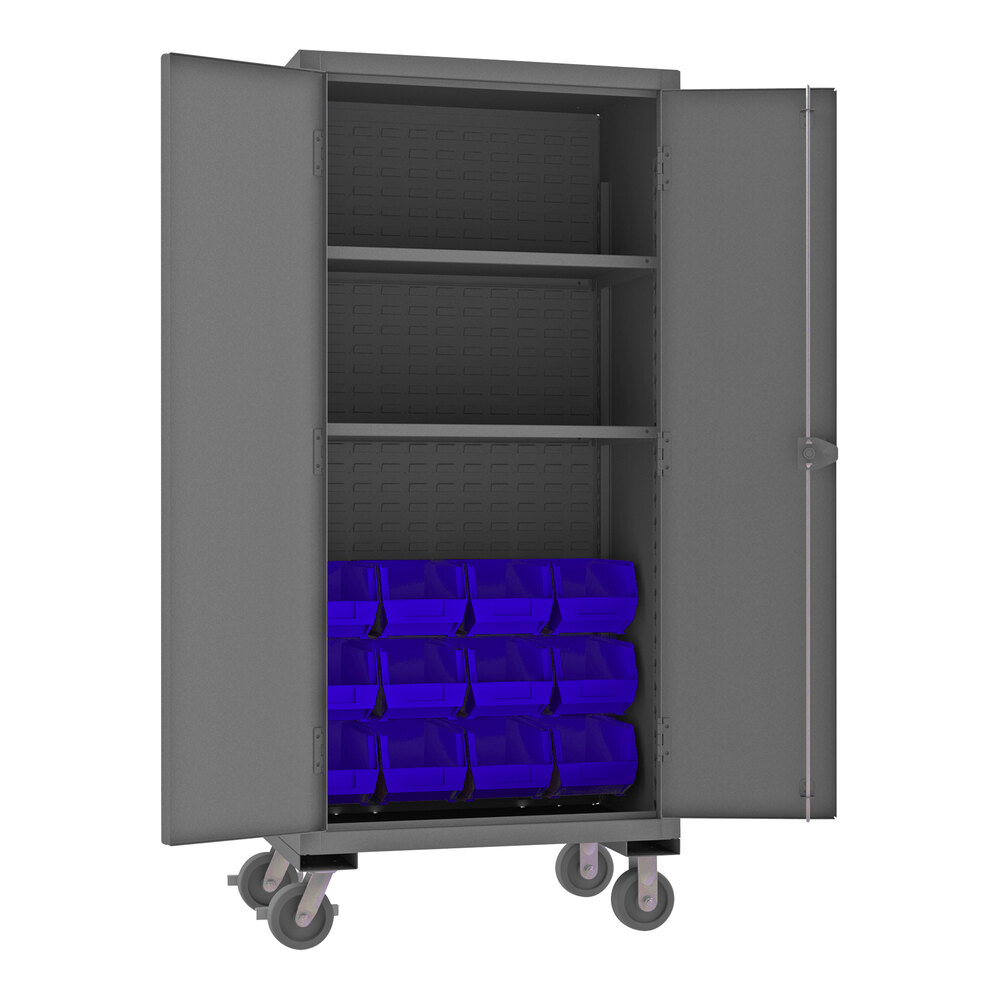Durham Mfg 12 Gauge 36" x 24" x 81" Mobile 2-Shelf Storage Cabinet with ...