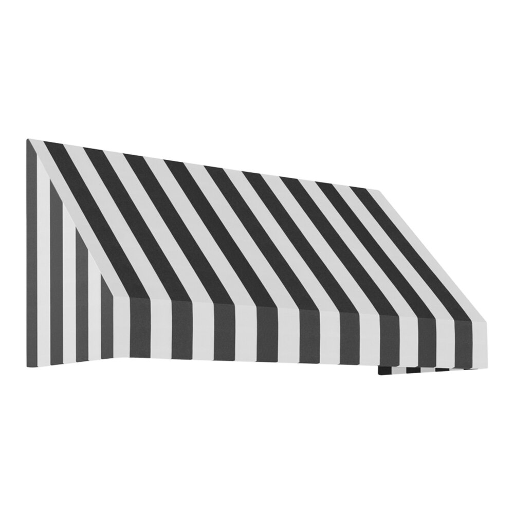 Awntech New Yorker 10' x 4' x 2' Black / White Stripe Fixed Fabric ...