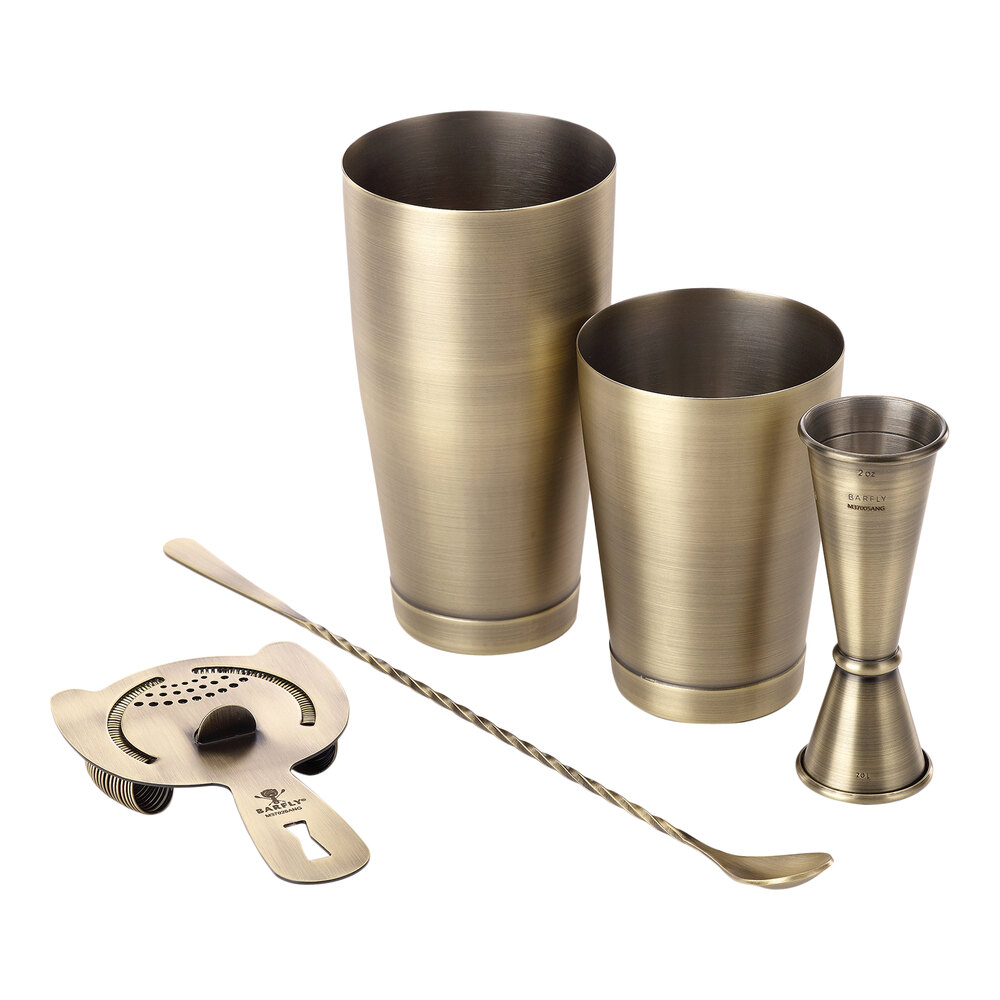 Barfly® Basic 5Piece Antique Gold Cocktail Kit M37101ANG
