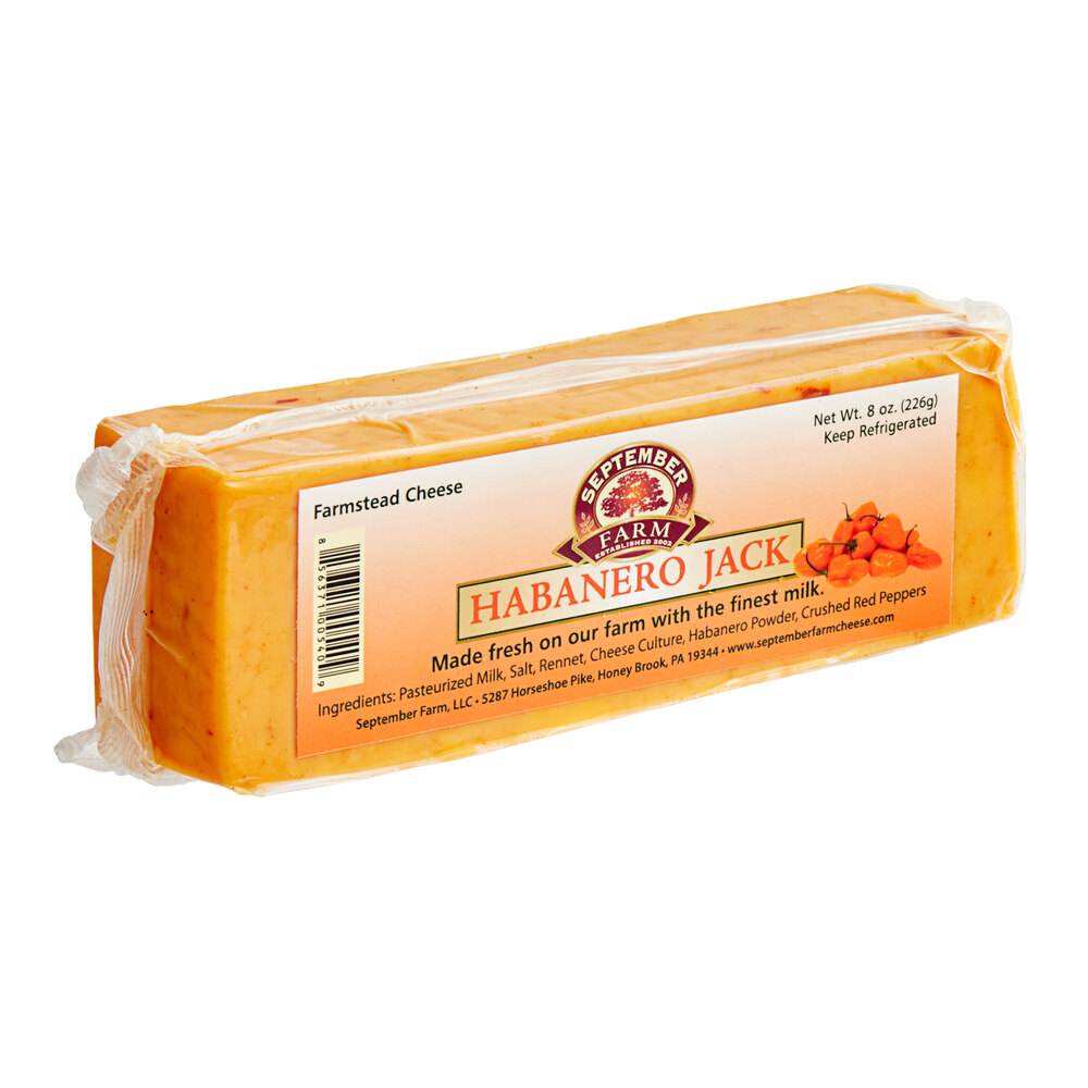 September Farm Habanero Jack Cheese 8 oz. Bar 12/Case
