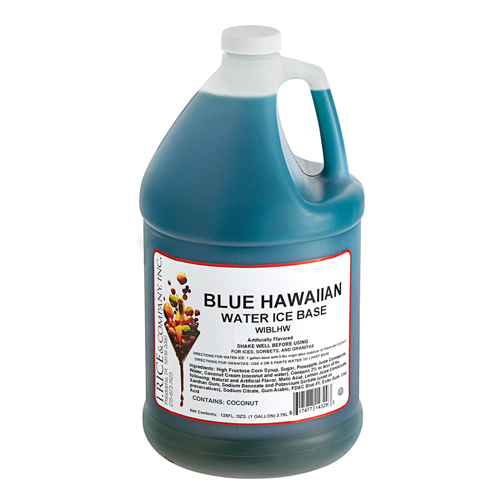 I. Rice Blue Hawaiian Water Ice Base 1 Gallon - 4/Case
