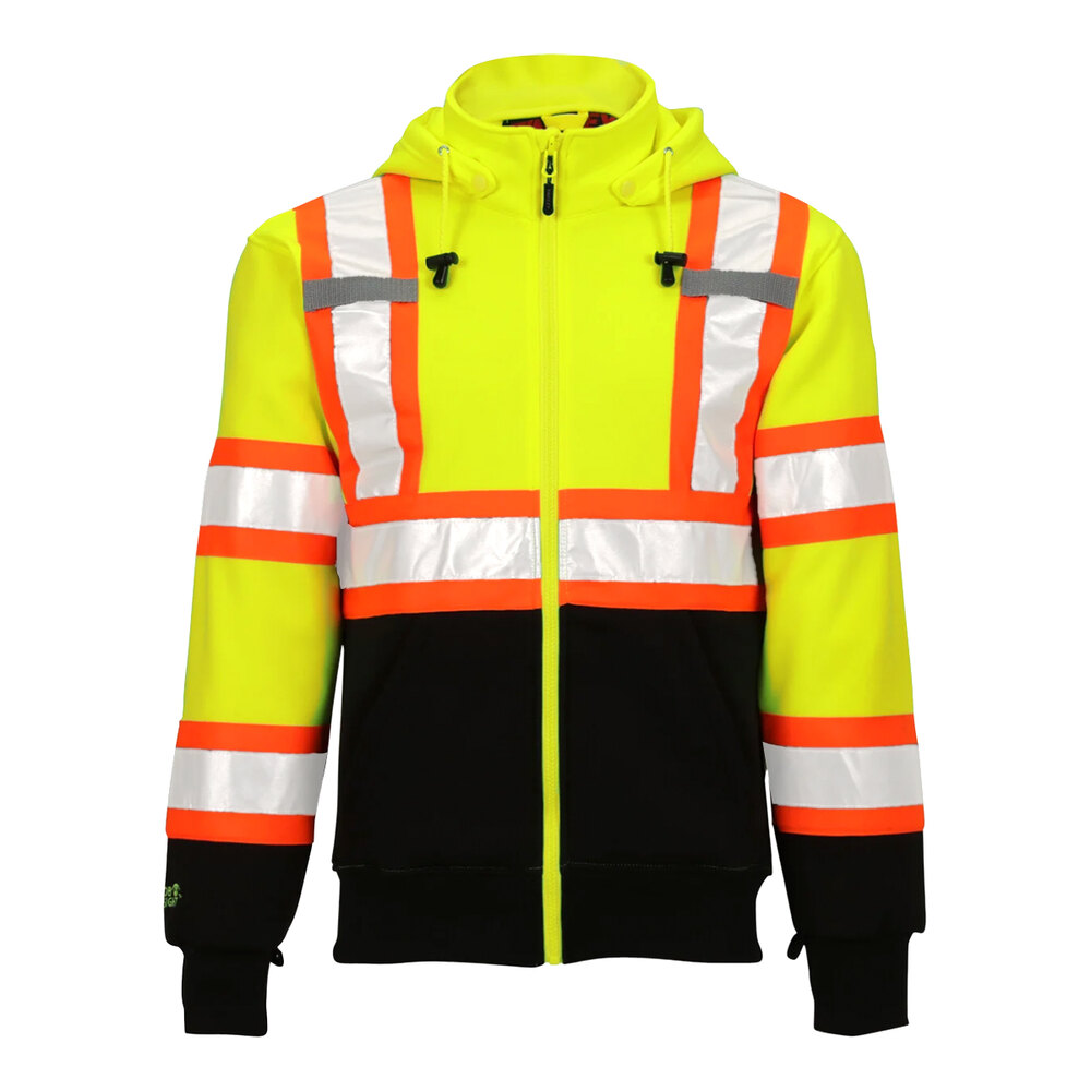 Tingley Class 3 High Visibility Hooded Sweatshirt - Lime Green, X-Large, ANSI Compliant