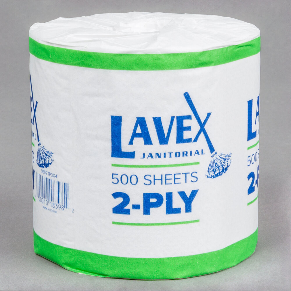Lavex Janitorial IndividuallyWrapped 2Ply 500 Sheet Toilet Paper Roll