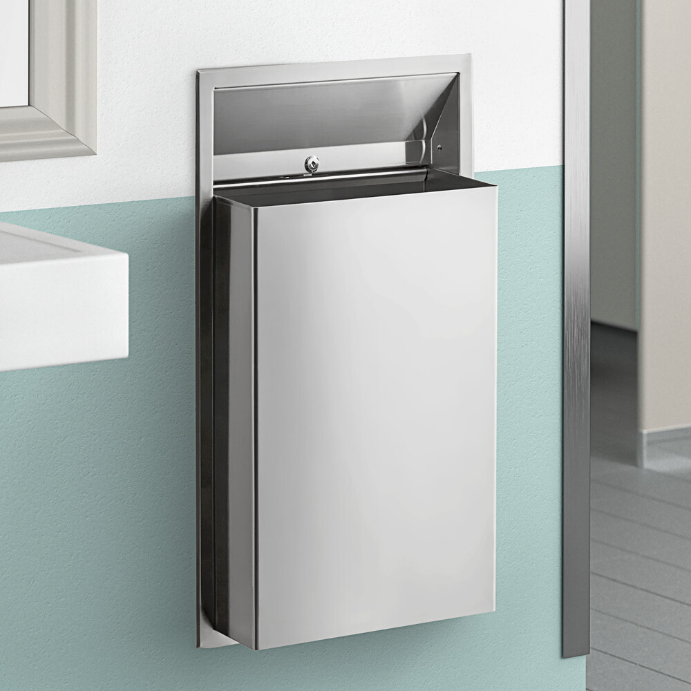 Stainless Steel Recessed 12-Gallon Trash Can