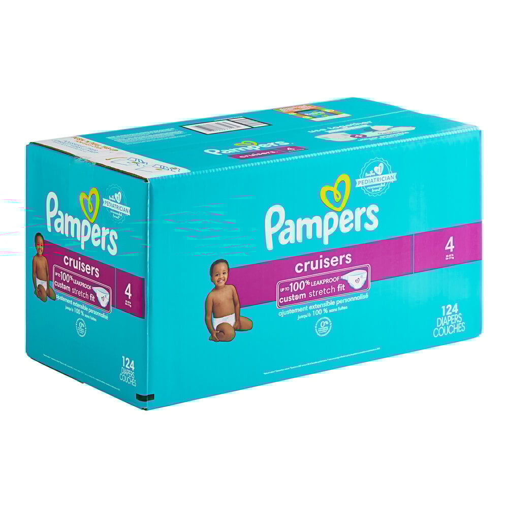 Pampers Cruisers Size 4 Baby Diapers - 124/Case