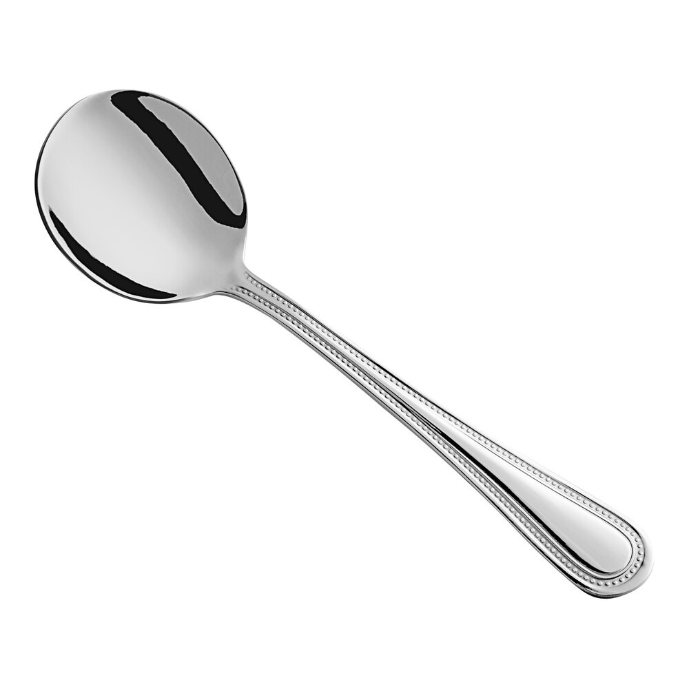 6-Piece Stainless Steel Soup Spoons - 5.1 Inch Round Dinner Spoons Set