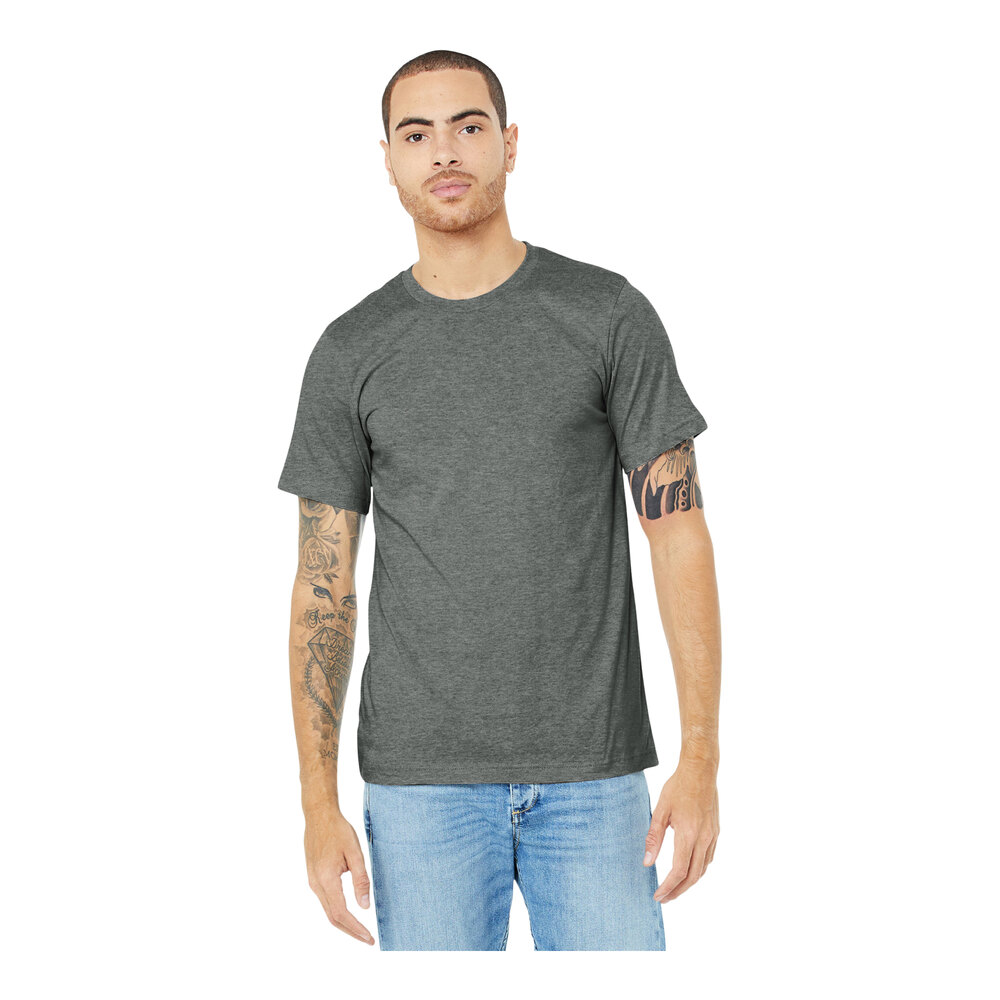 Bella + Canvas BC3001CVC Unisex Customizable Deep Heather Short Sleeve ...