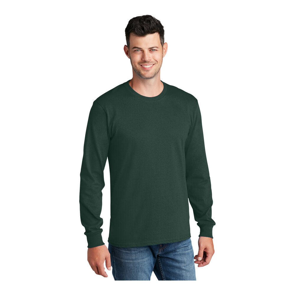 PORT AND COMPANY Long Sleeve T-Shirt – 5.4 Oz 100% Cotton, Tag-Free, Classic Fit (PC54LS) - View #4