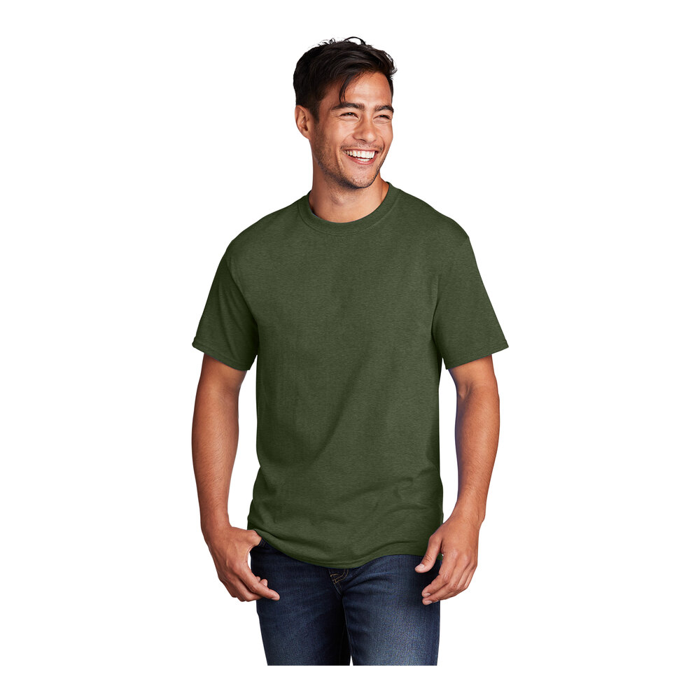 Port & Company PC54 Unisex Customizable Olive Drab Green Heather