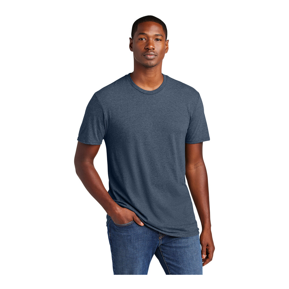 District Very Important Tee DT6000 Unisex Customizable Heathered Navy ...