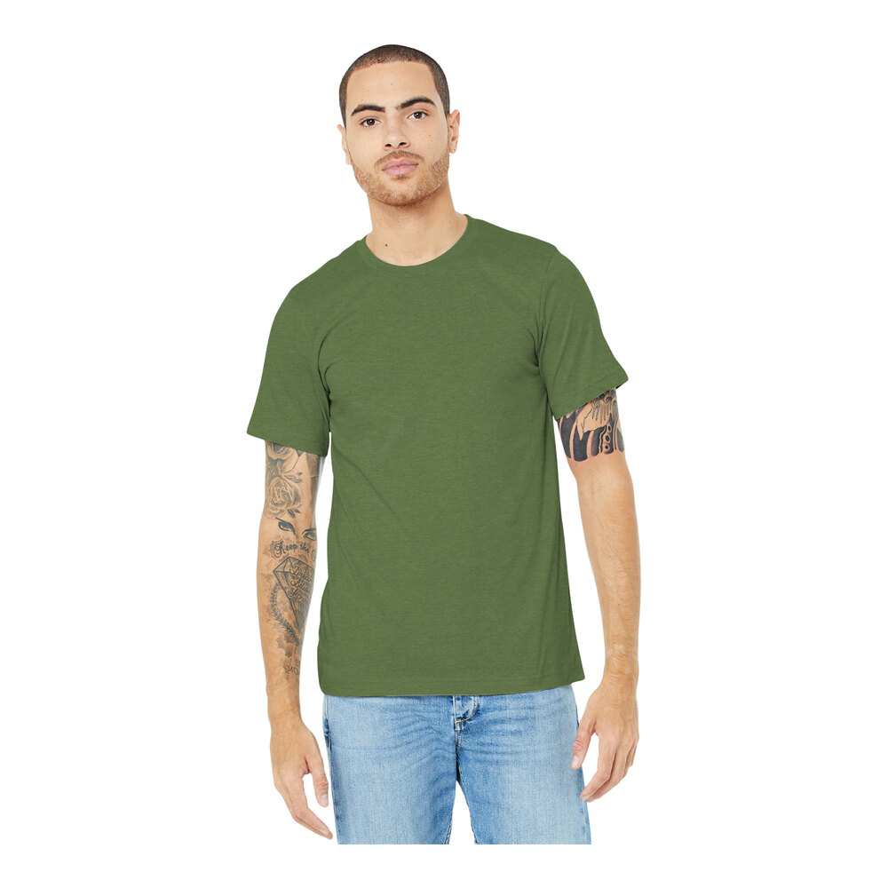 Bella + Canvas BC3001CVC Unisex Customizable Heather Green Short Sleeve ...