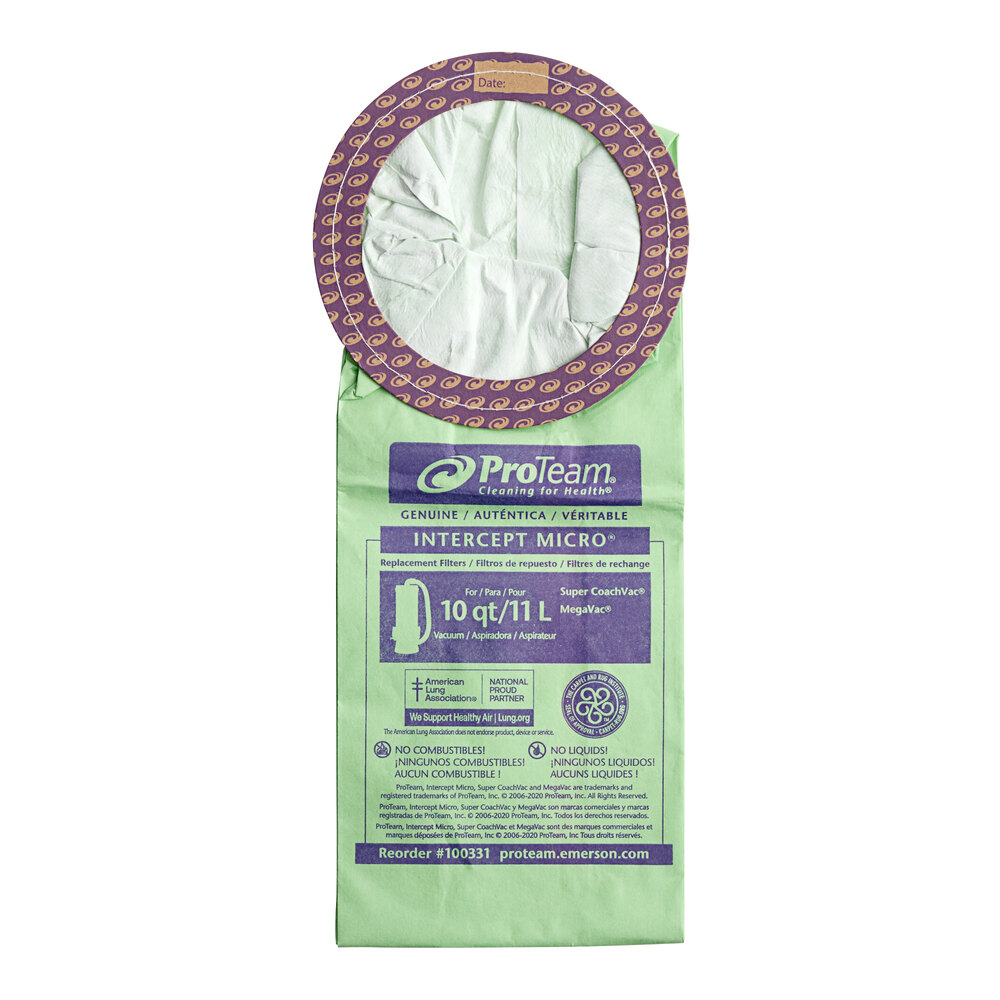 10 Sacchetti Sottovuoto Proteam 100331 Per Aspirapolvere A Zaino – 10 Qt.