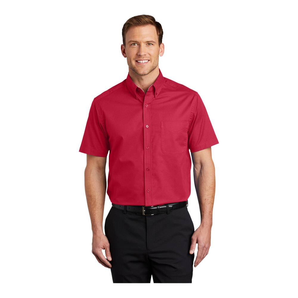 Port Authority Short Sleeve Easy Care Shirt - S508 - Steel Grey/Light Stone - Medium Mens