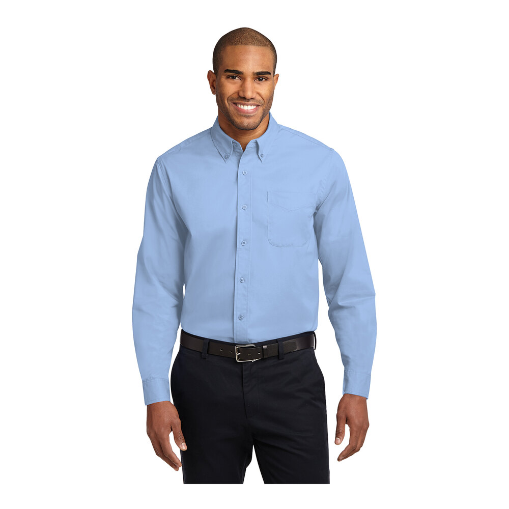VERNO  Light Blue Slim Fit Cotton Easy Care Dress Shirt SS212