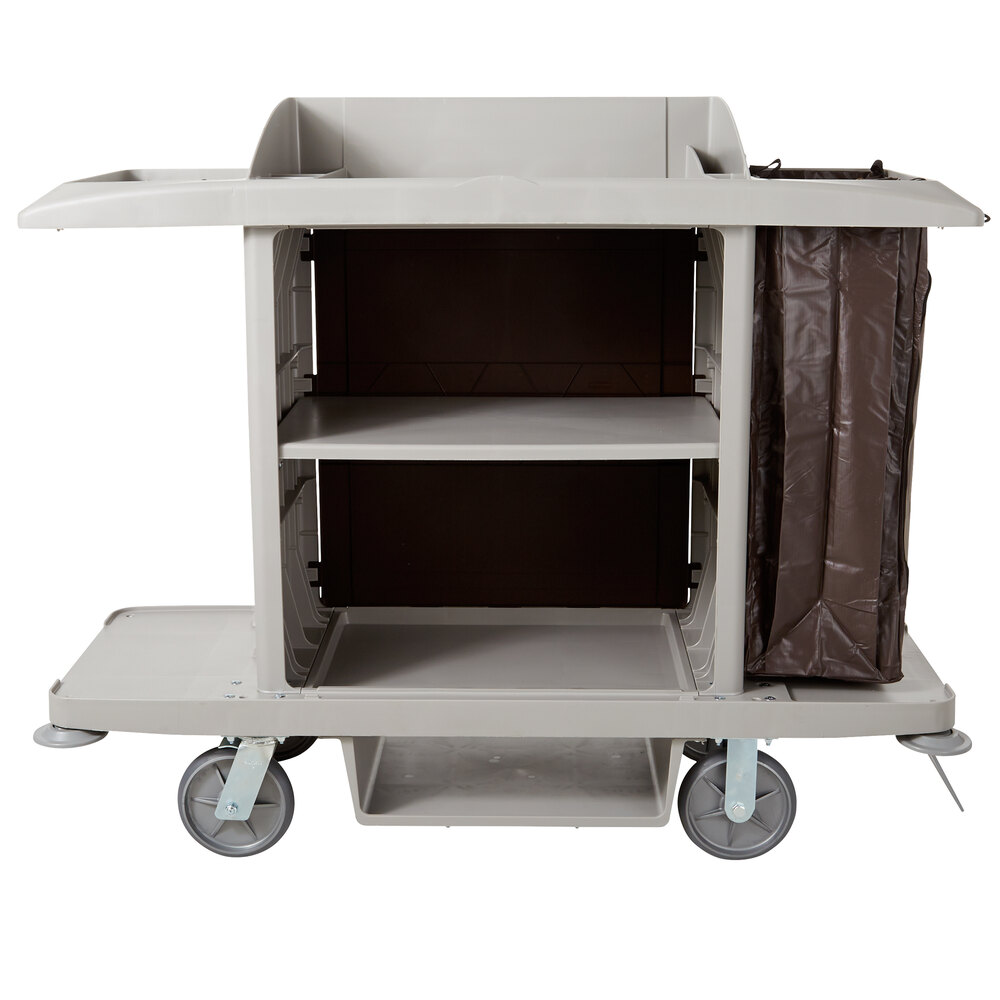 Rubbermaid 1969596 Gray Full Size Housekeeping Cart (FG618900PLAT)