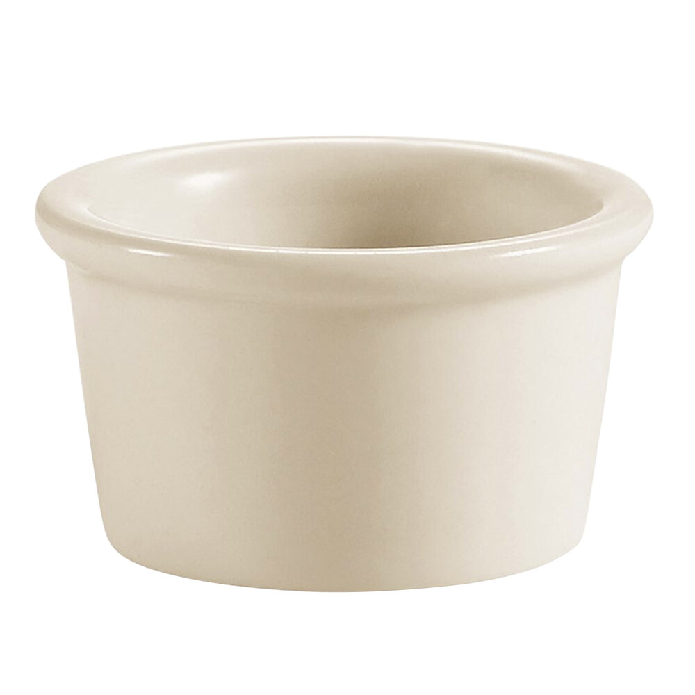 CAC RKF-4-AW 4 oz. Ivory (American White) Smooth China Ramekin - 48/Case